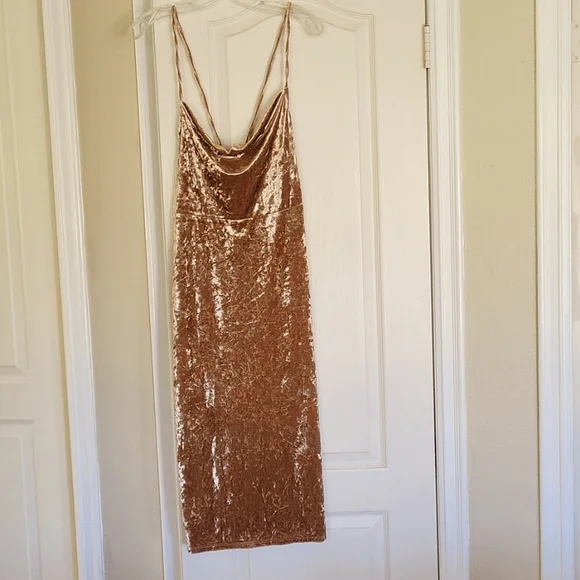 brown velvet slip dress Crystal Embellished Velvet Slip Dress
